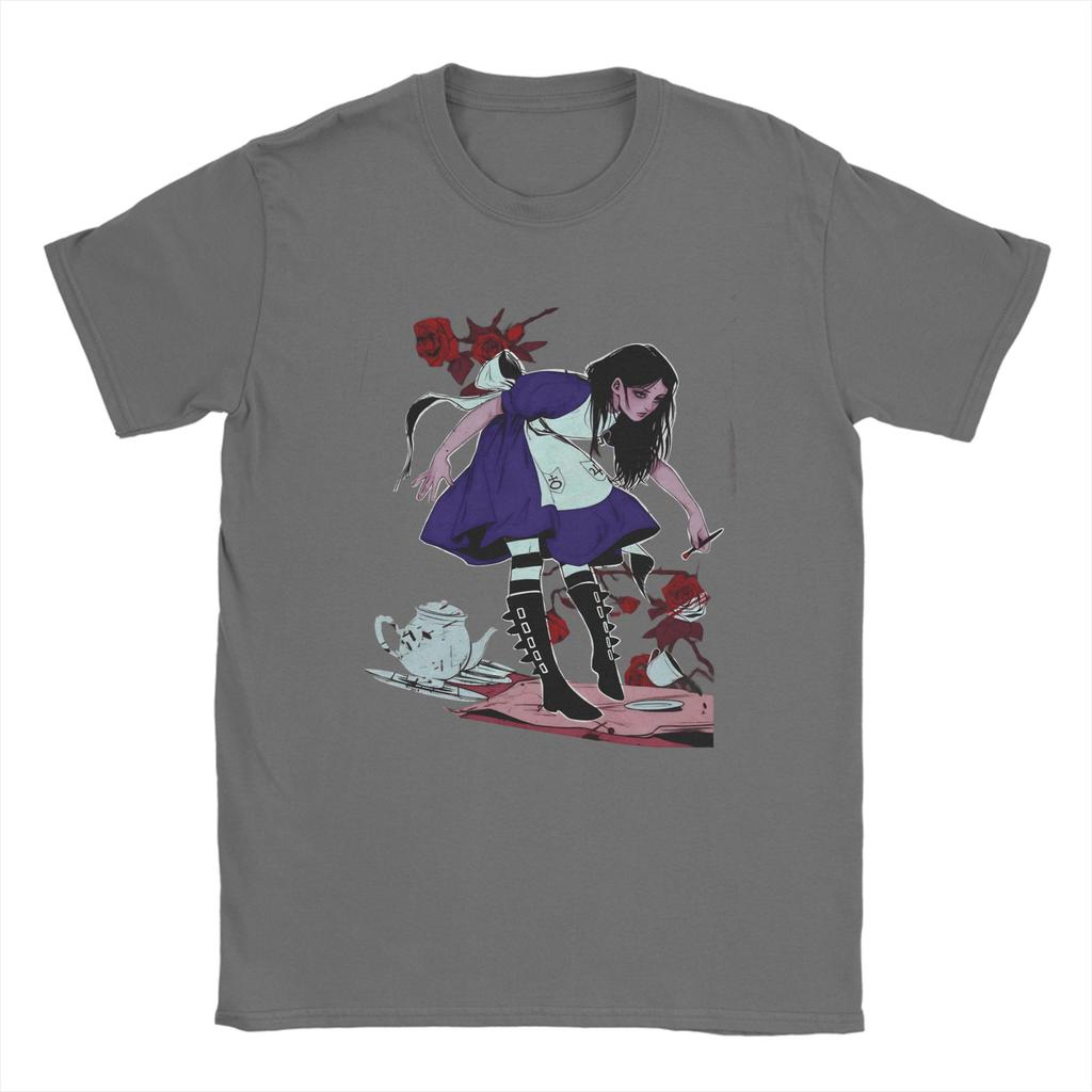 Унисекс Игровые Футболки AAlice Madness Returns 100% Хлопок Топы Винтажные С Коротким Рукавом С Круглым Вырезом Футболки для Взрослых