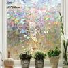 3D Rainbow Effect Window Films Privacy Decorative Film Anti-UV Non-Adhesive Static Cling Glass Sticker for Home Kitchen Office