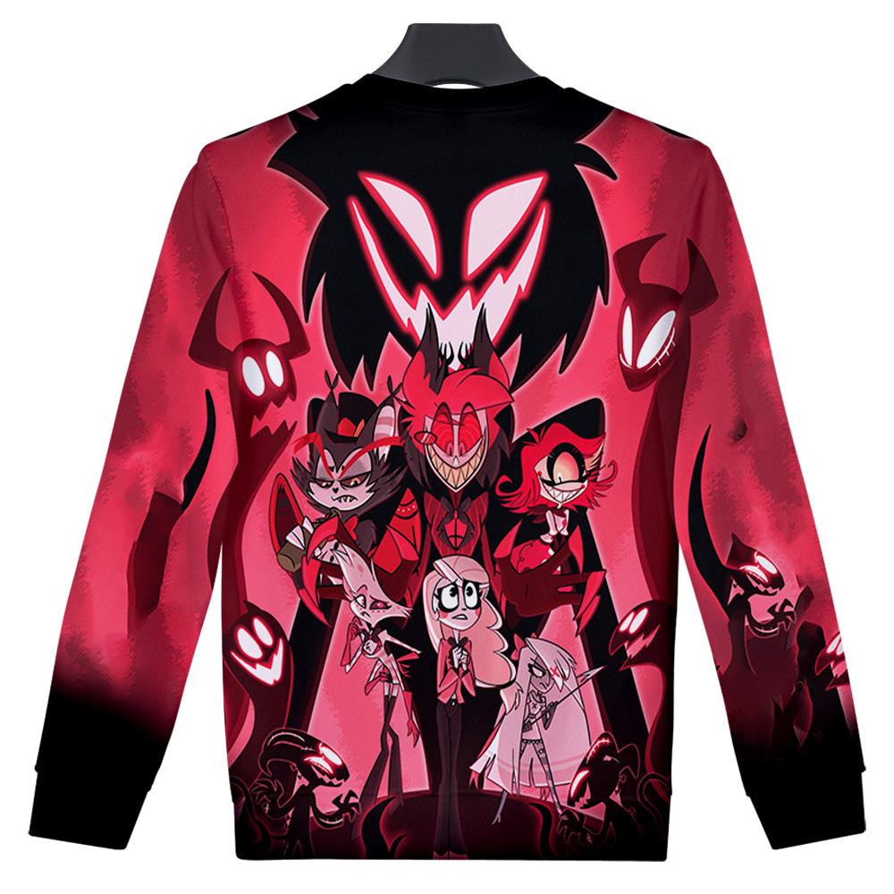 Women Men's Hazbin Hotel Anime Print Hoodies Round Neck Hooded Sweatshirts Man Travel Pullover Male Top Streetwear Outdoor Tracksuit