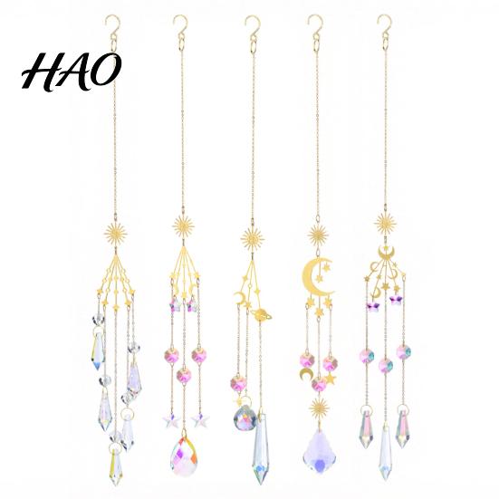 Reflective Light Pendant Crystal Suncatcher, Rainbow Maker Prism Hanging Wind Chime, Ornament for Window, Balcony, Garden, Patio Indoor Outdoor