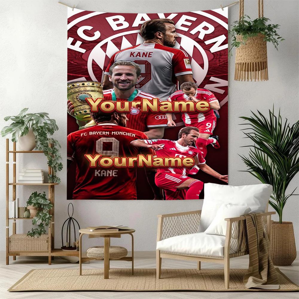 Bayern Munich Custom Your Name Wall Decor Tapestry Art For Pet Memorial Birthdaywedding Party Backdrop Family Gift