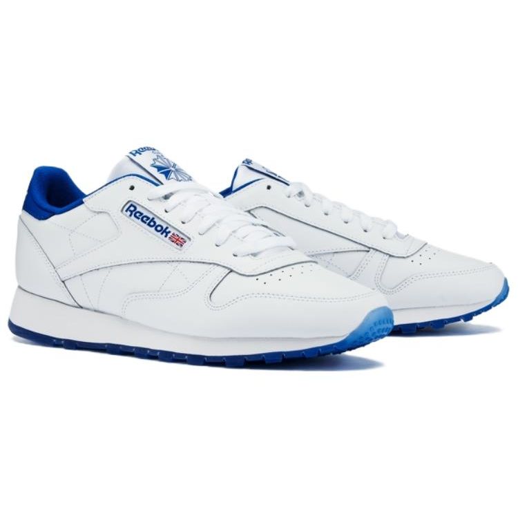 Reebok Классические кожаные кроссовки в стиле ретро с низким верхом для повседневной носки и бега, унисекс, белые 100033915