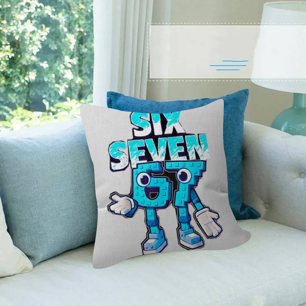 Cartoon Six Seven Cushion Pillow Cushion Cover Pillowcase Living Room Sofa Home Decor Customized