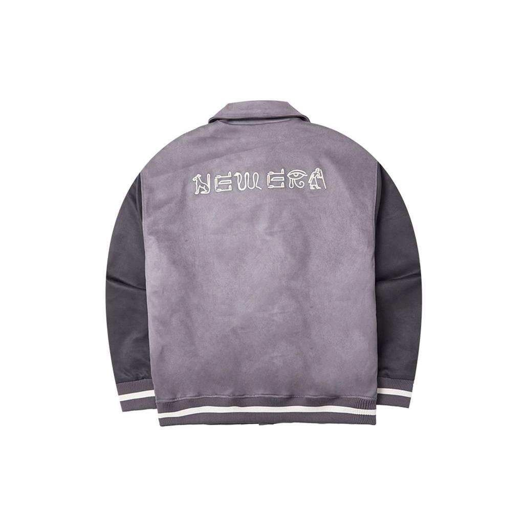 New Era FW23 Серия «Реконструированная Древняя Цивилизация» Винтажная Утепленная Теплая Вышитая Свободная Хлопковая Куртка с Лацканами Унисекс куртки Серый 14112242