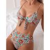 Новый женский купальник с цветочным принтом, бикини с высокой талией, женский купальный костюм, комплект бикини из двух частей, купальник для купания