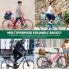 LIOOBO Folding Bicycle Basket, Black, 14" x 11" x 8", Steel Construction, Stable Design, Large Capacity Storage for Commuting, Shopping, and More