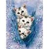Huacan 5D Diamond Painting Full Square Cat Rhinestones Pictures Animals Diamond Embroidery Diamond Mosaic