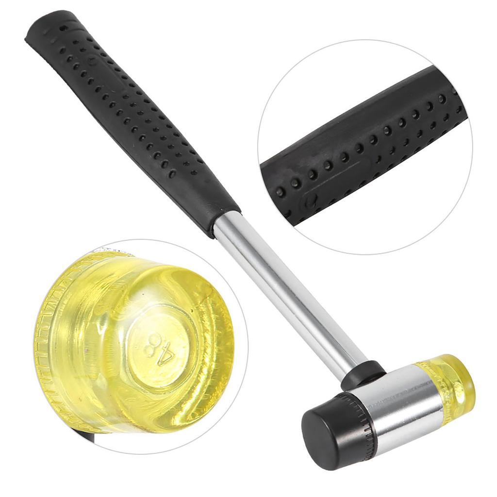 Double Face Detachable Rubber Head Hammer Leather Craft Handcraft Mallet with Steel Handle