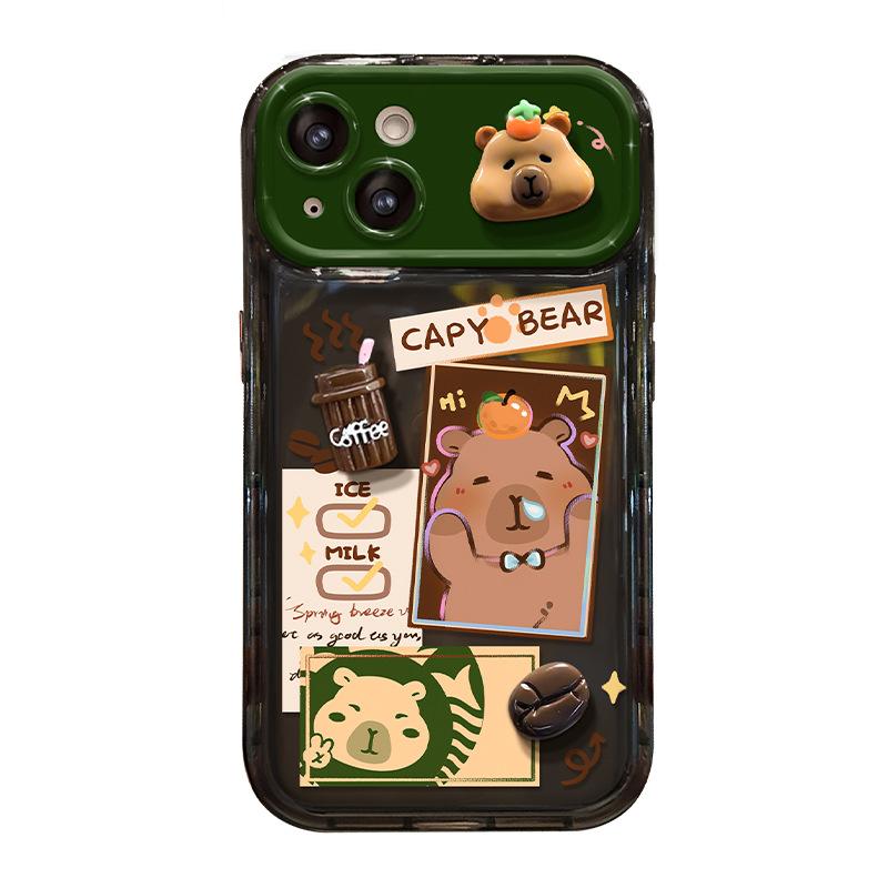 Подвеска в виде куклы Капибала, подходит для Apple 15, чехол для мобильного телефона iPhone14/13pro, откидной зеркальный чехол Xs, силикон