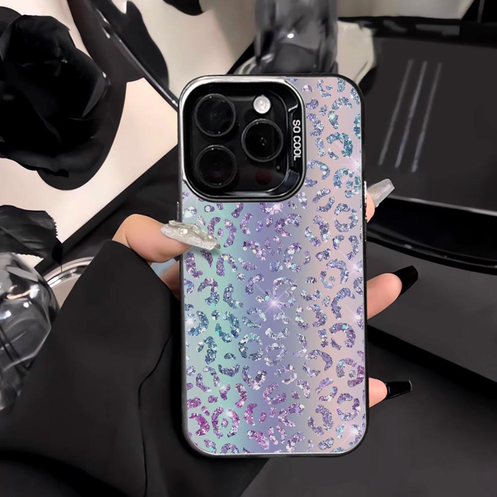 Чехол для телефона с леопардовым принтом для iPhone 16 13 15 14 11 12 17 Pro Max 16 Pro Max Ударопрочный Бампер Броня IMD Чехол Funda Coque Shell