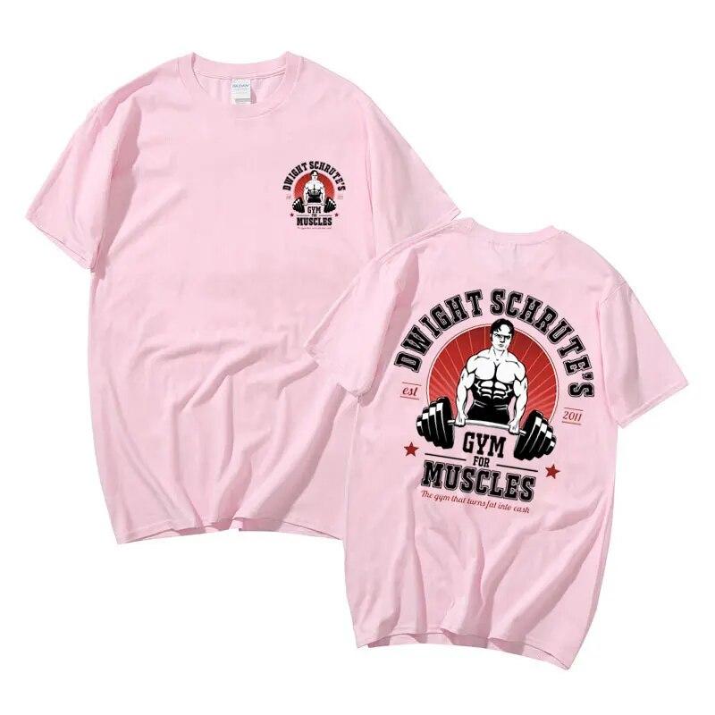 Powerhouse Gym Geek Dwight Schrute S Gym for Muscles Двухсторонняя футболка с принтом Унисекс Женская футболка Harajuku Футболки унисекс из хлопка