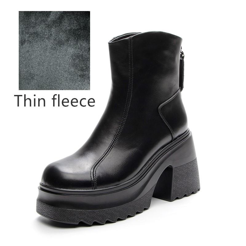 Модные женские ботильоны на высоком каблуке AIYUQI из натуральной кожи 2025 Новинка Каблук 10 см Высокие Женские Ботильоны Платформа Британский Стиль Модные Ботинки Женские