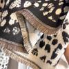Design Leopard Printed Cashmere Scarf Women Winter Pashmina Shawls And Wraps Thick Warm Bufanda Stoles Blanket Luxury