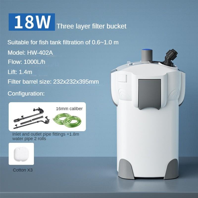 Бесшумное ведро-фильтр для аквариума, внешний фильтр-бочка низкого уровня воды, оборудование для очистки и фильтрации воды для аквариума