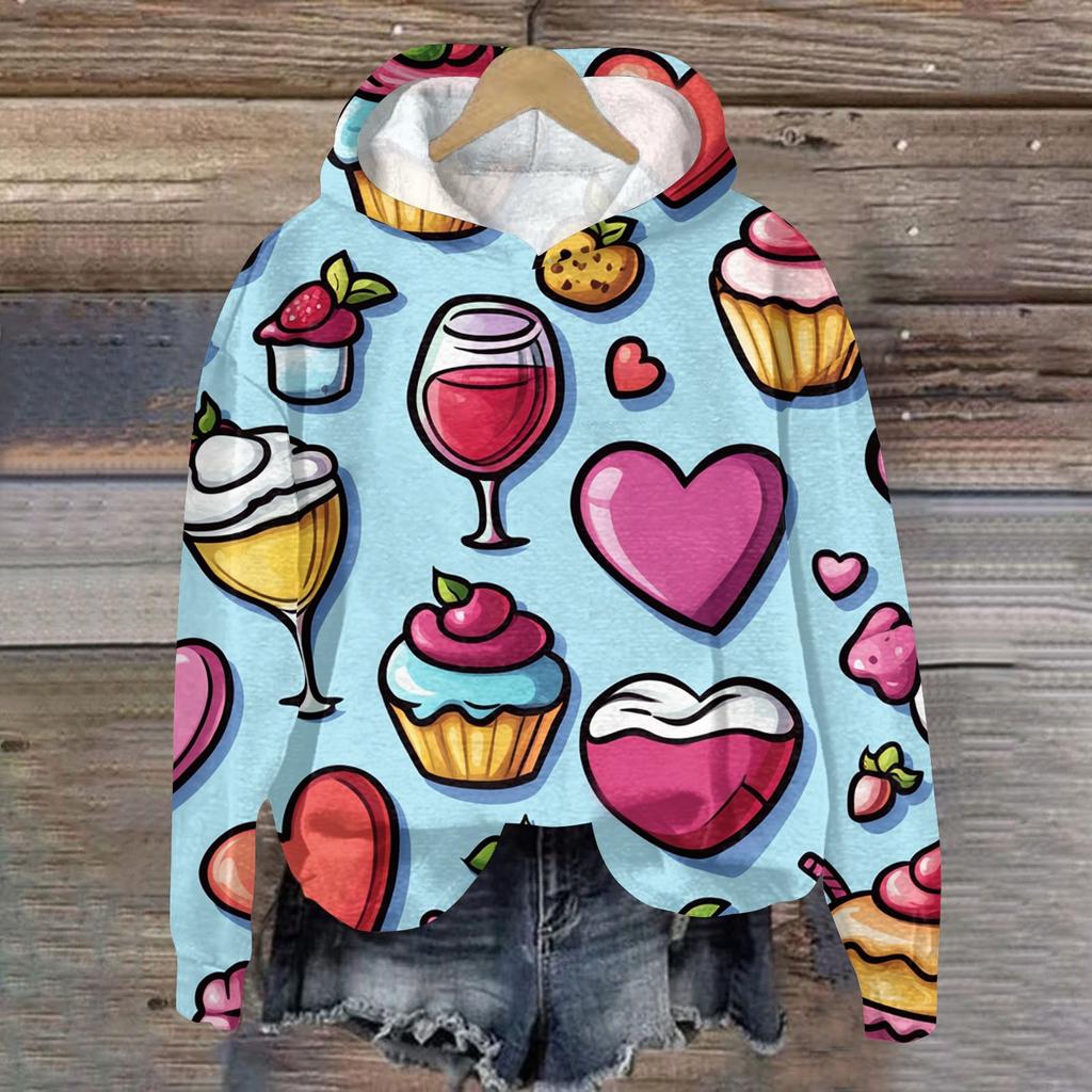 Женская плюшевая теплая повседневная куртка с принтом ко Дню святого Валентина, зимняя куртка