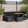 VidaXL Garden Lounge Set with Cushions 7 Pcs Black Braided Resin Acacia 3327618