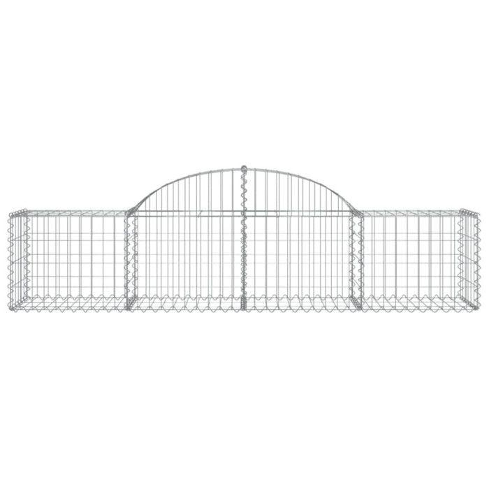 VidaXL Curved Gabion Baskets 15 Pcs 200x50x40/60 Cm Galvanized Iron, Gabion, Gabion Cage, Gabion Wall Basket, Wall 3146270