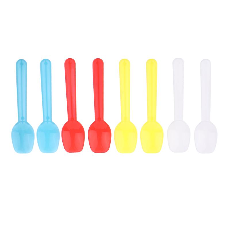 50 шт. Пластиковая ложка для десерта, ложка для мороженого, семейные ложки, пластиковые ложки для супа, симпатичная дегустационная ложка, отлично подходит для вечеринок, столовые приборы