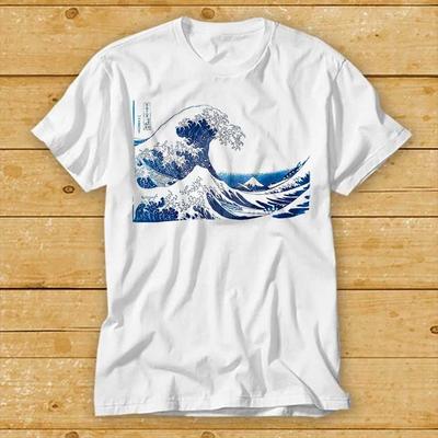 230 г/м² 100% хлопок Футболка The Great Wave Off Kanagawa Under A Wave Ramen National Gallery Victoria Art Retro Funny Gift Tee 2229