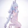 Bi Lan, kneeling posture, hand-made lazy white rabbit, 15cm