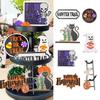Halloween Decor Black Cat Happy Halloween Wooden Signs - Farmhouse Rustic Tiered Tray Decor