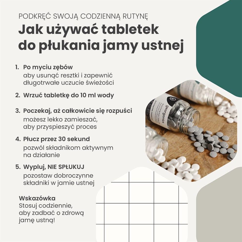 Naturalne Tabletki Do Płukania Zębów Mięta Peppermint 180 Szt. Georganics