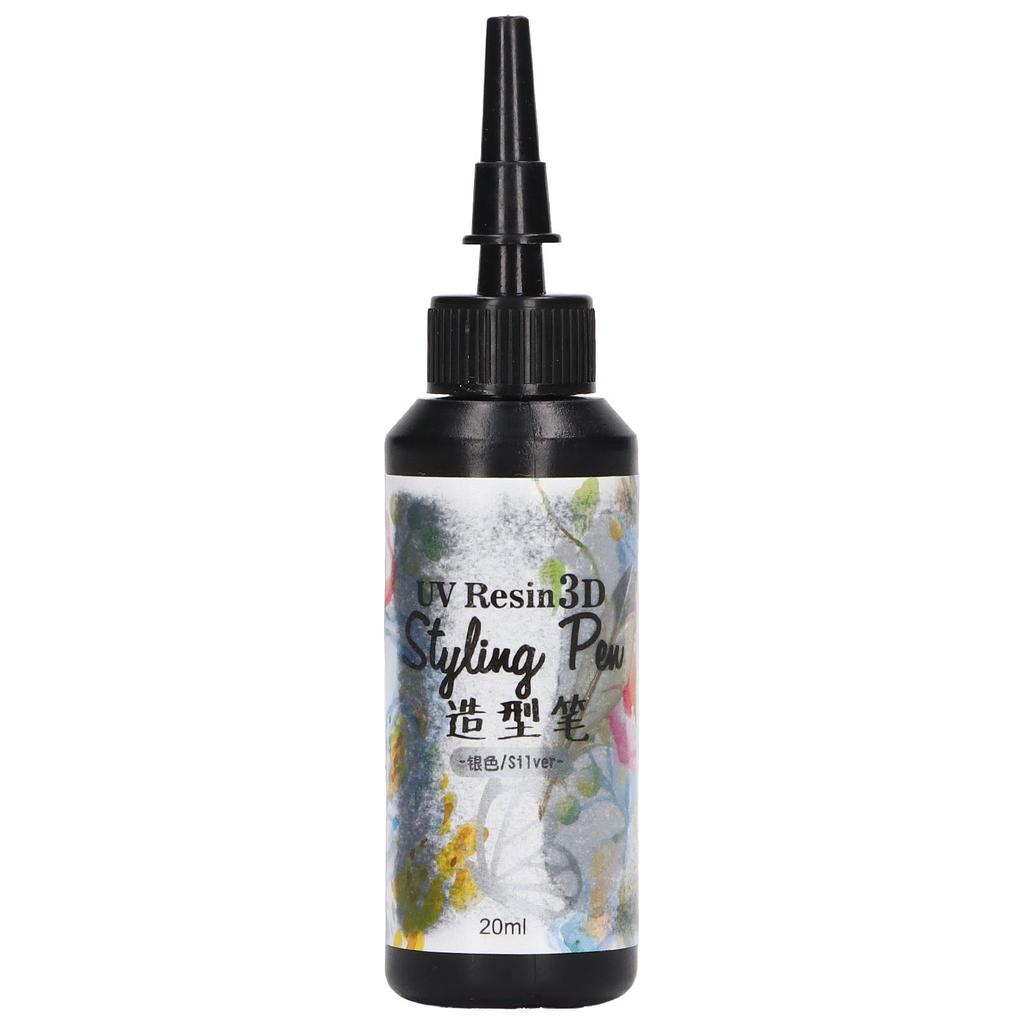 UV Resin Styling Pen 20ml Fast Curing 3D UV Resin Liner Unique Pen Shape DIY Outline Resin Liner