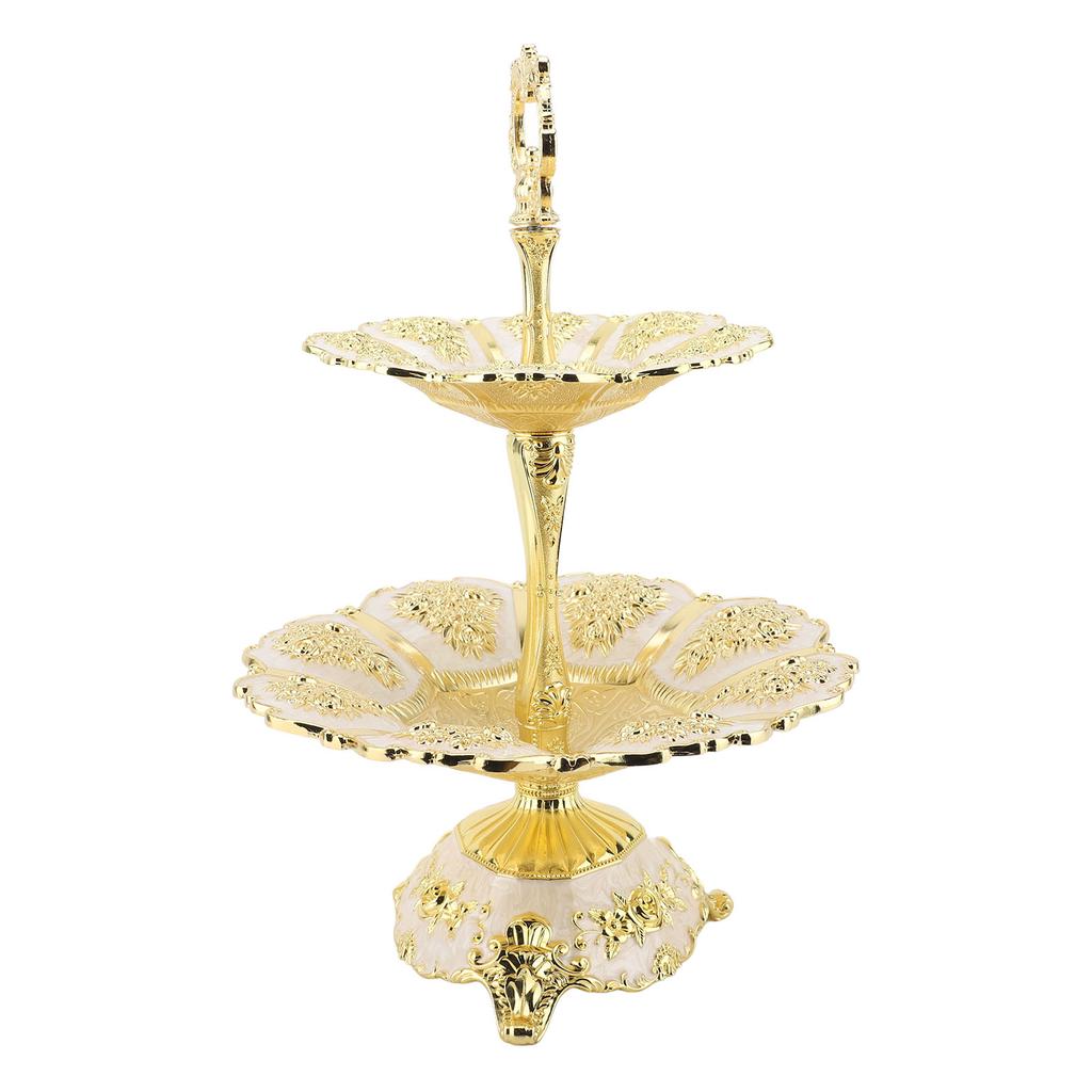 Cup Cake Tower Stand 2 Tier Alloy Elegant Tiered Cake Display Holder Serving Tray