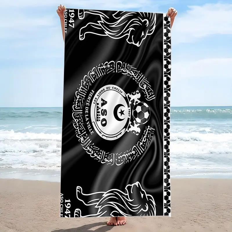 Aso Chlef Print Beach Towel, Large Soft Quick Dry Towel for Beach Camping Swimming