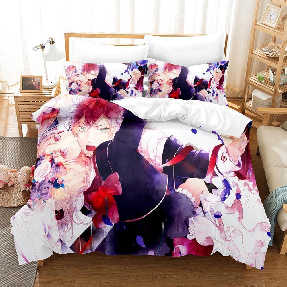 Game Diabolik Lovers Bedding Set Single Twin Full Queen King Size Bed Set Adult Kid Bedroom Duvetcover Sets Anime Bed Sheet Set