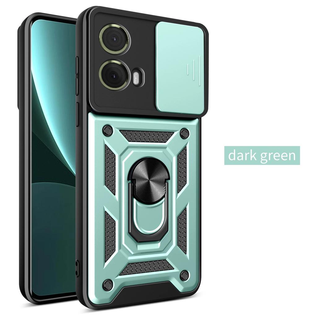 Противоударный бронированный чехол для Motorola Edge 50 40 NEO 30 Pro Ultra Fusion G04 G34 G84 G54 G42 с кольцом-держателем и сдвижной крышкой для защиты объектива