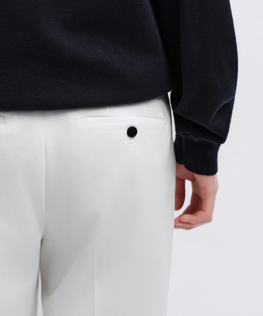 MUSINSA STANDARD Semi-Wide Hidden Banding Slacks [White]