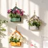 Настенная цветочная корзина в форме дома, настенные искусственные цветочные стенды для сада