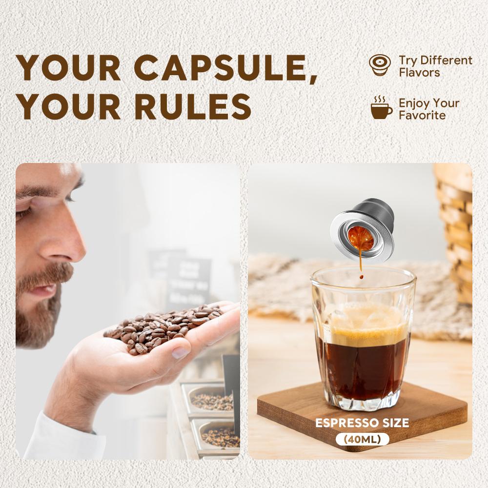 Для Nespresso Многоразовая Кофейная Капсула Нержавеющая Сталь Crema Espresso Многоразовые Фильтры Капсула Подходит Для Кофемашин Inissia Pixie Essenza Mini