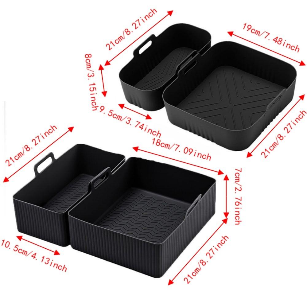 Reusable Dual Basket Baking Tray 6L/3L Air Fryer Silicone Pot Air Fryer Basket Splash Guard Tool