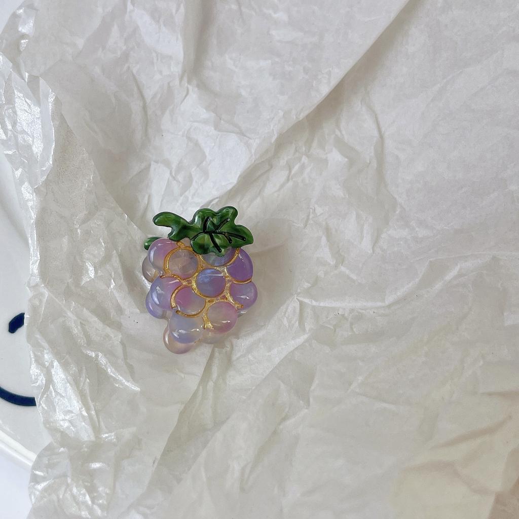 Мультяшный захват для фруктов Милая клубника лимон вишня Ацетатная заколка для волос Виноградная заколка для челки Заколка для собранных волос Верхняя заколка Аксессуар для волос