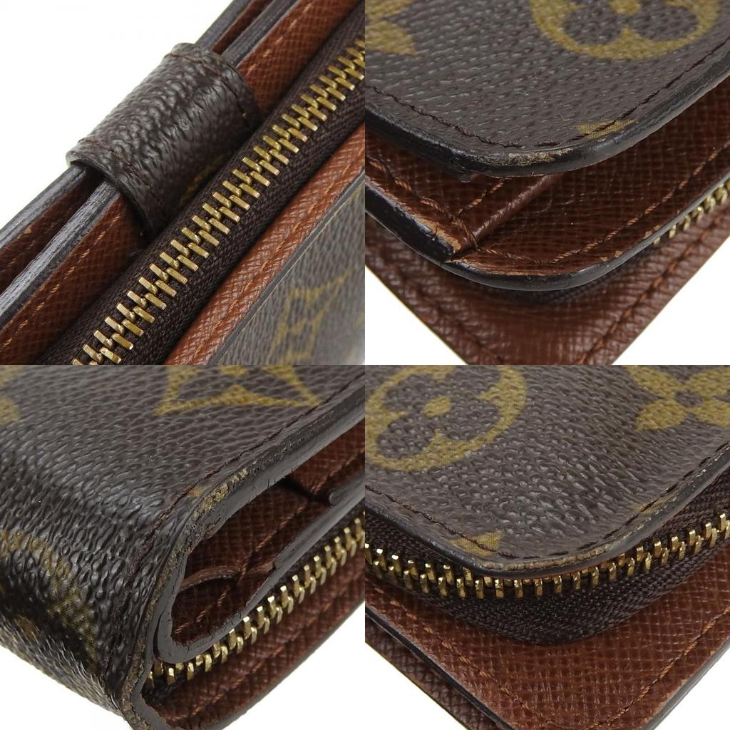 Used LOUIS VUITTON Bifold Wallet Compact zip M61667 Monogram Brown Brown Everyday use