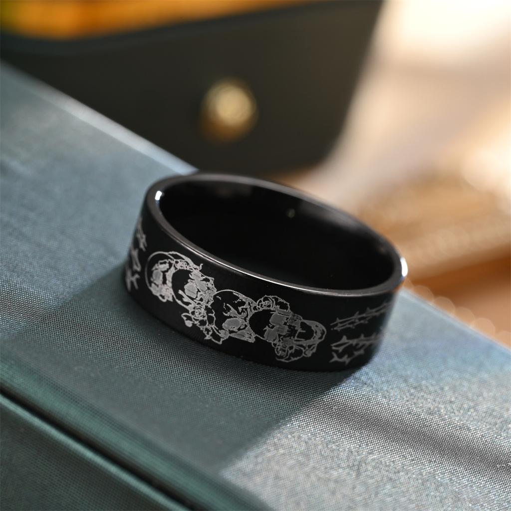 Fashionable Men's Skull Flower Rings for Men and Women