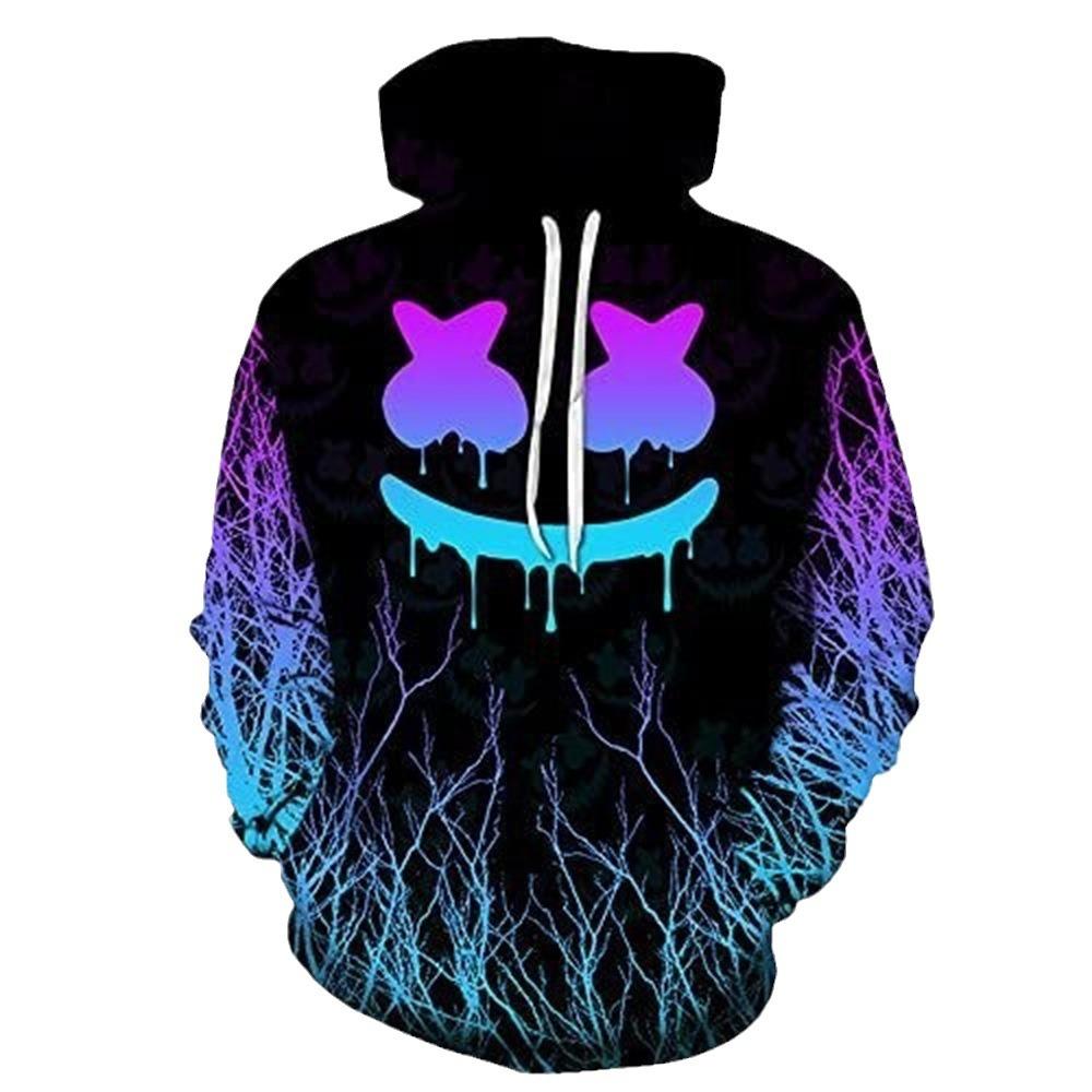 Новая толстовка с капюшоном и принтом в виде сладких полосок и смайликов