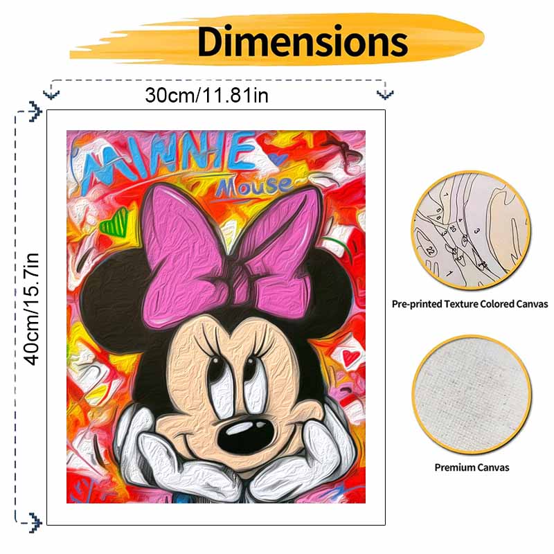 Disney Микки Маус граффити цифровая масляная живопись DIY раскраска ручная роспись заполнение домашний декор настенное искусство подарок для взрослых 130