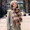 Scarf Women's Winter High End New Thickened Warm Scarf Plaid Shawl Versatile Autumn and Winter