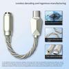 Type-C Male To 3.5mm Female Audio Adapter Silver Plated Wire Core Digital Decoder Amplifier Cable Portable Sound Converter