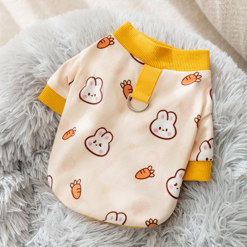 Autumn and Winter Cat Cartoon Full Print Traction Two-legged Loungewear Dog Air Conditioner Clothing Teddy Pajamas Pet Cat Clothes