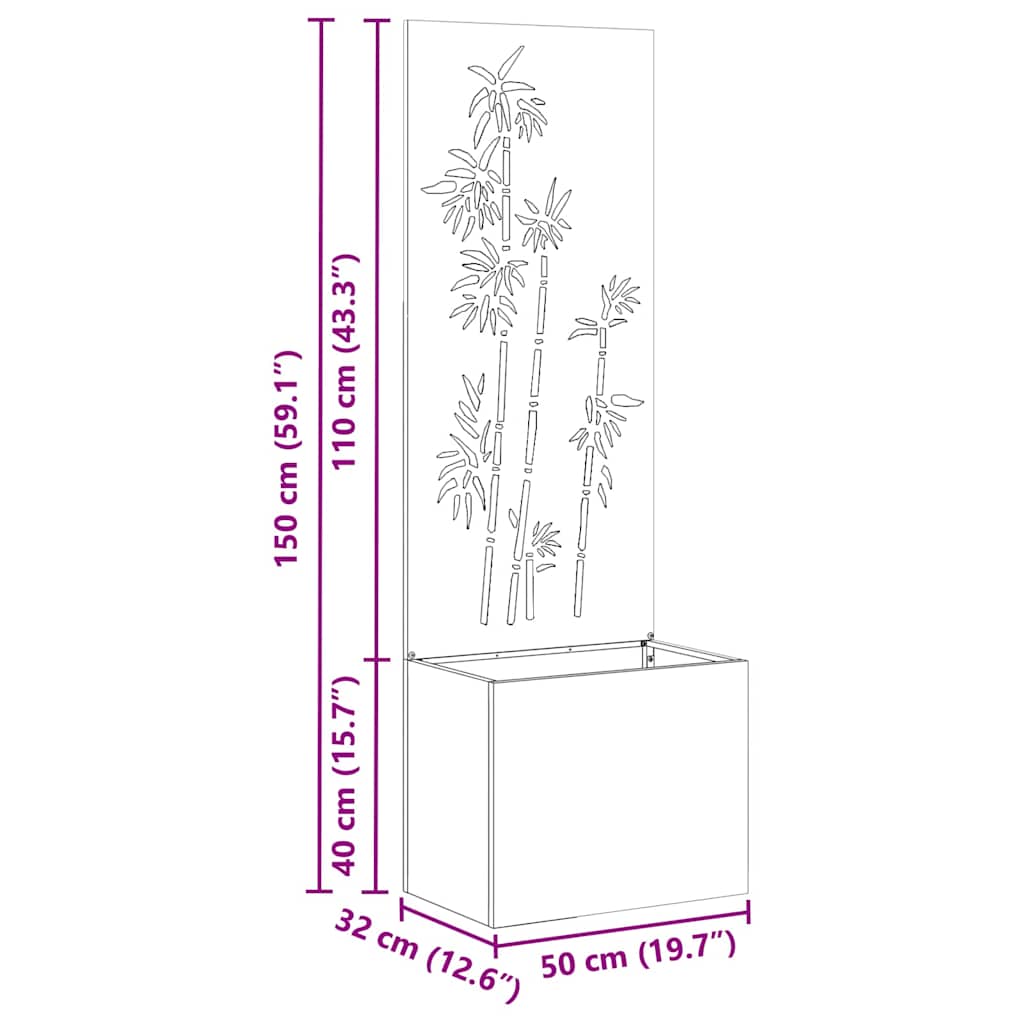 Garden Privacy Screen Canvas Floral Silver 50 x 150 cm Stainless Steel