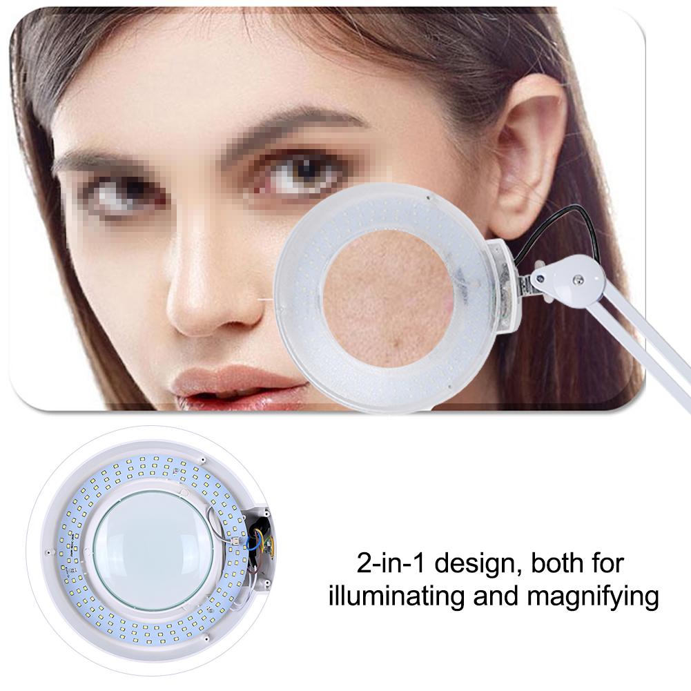 Magnifying LED Floor Lamp with Stand Flexible Adjustable Height Cold Light Reading Medical US