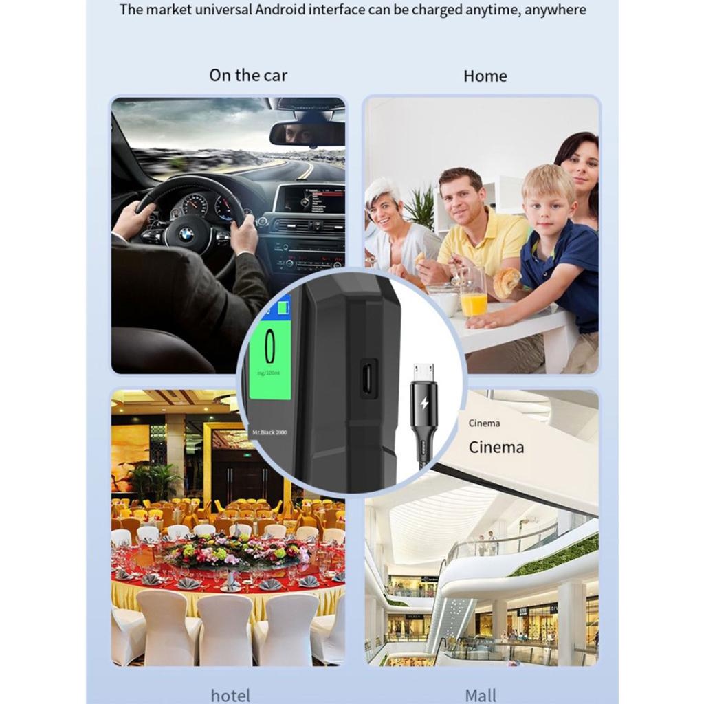 Быстрый отклик, тестер на алкоголь, профессиональный ЖК-цифровой дисплей, детектор вождения в нетрезвом виде, портативный мини-алкотестер