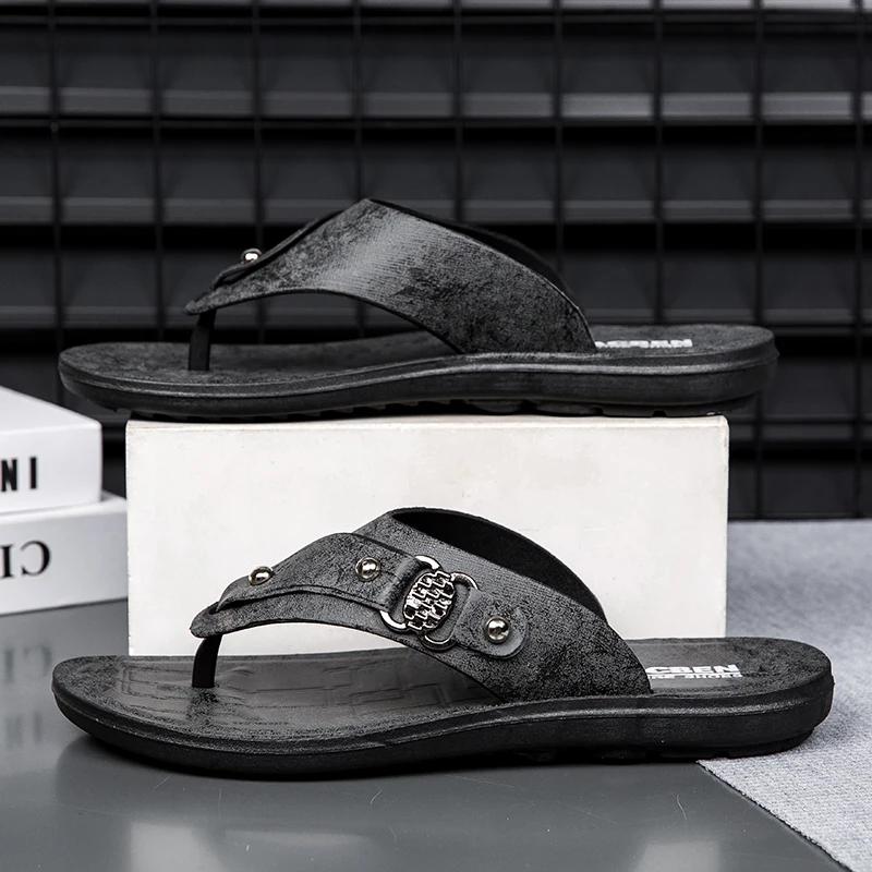 Luxury Slippers Walk Around Home Men's Summer Slippers for Men 2024 Sandals Men's Platform Flip Flops Man Male Shoes Sneakers
