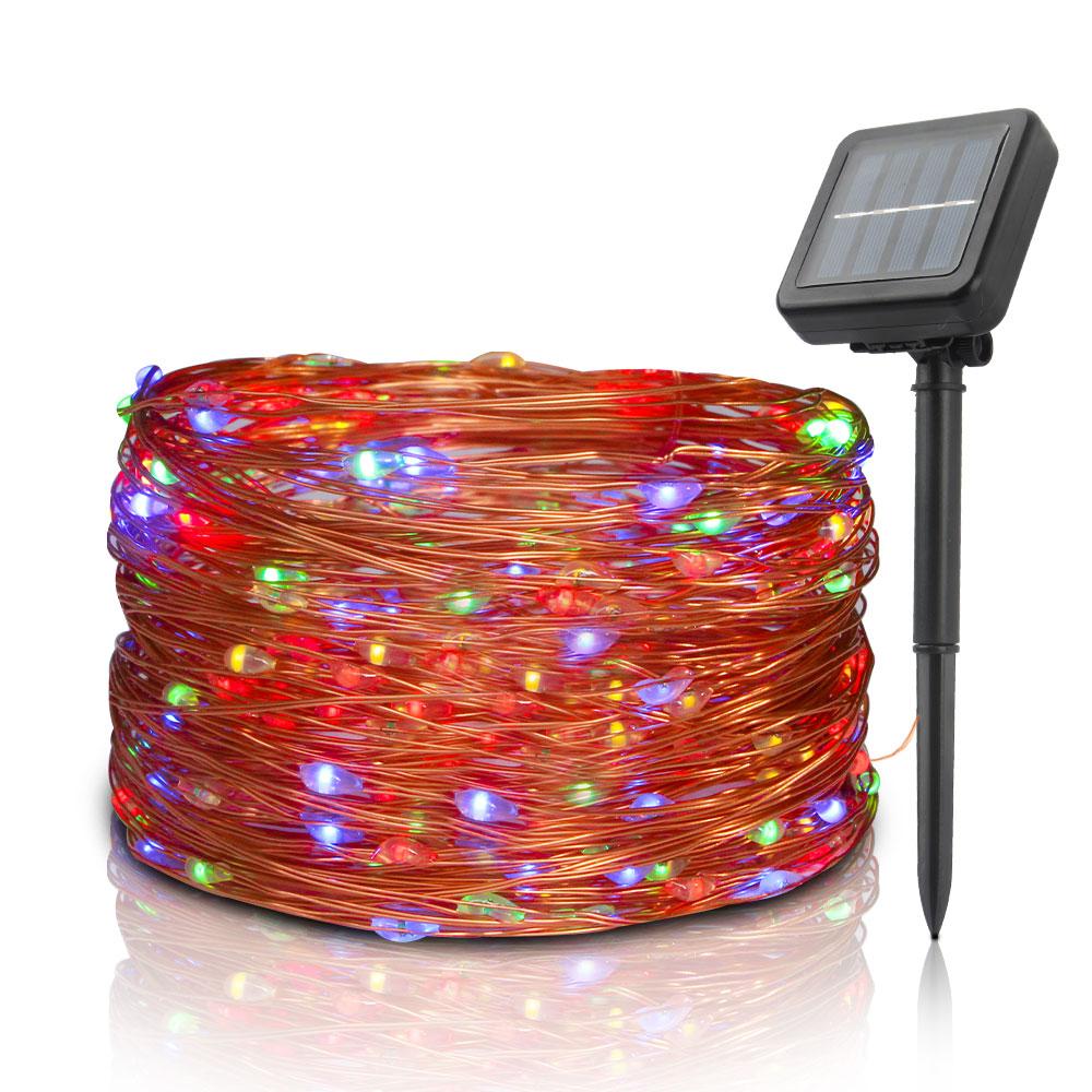 Светодиодные солнечные фонари гирлянда сказочные огни открытый водонепроницаемый светильник рождественская гирлянда для праздничной вечеринки свадебный декор огни 7 м / 12 м / 22 м