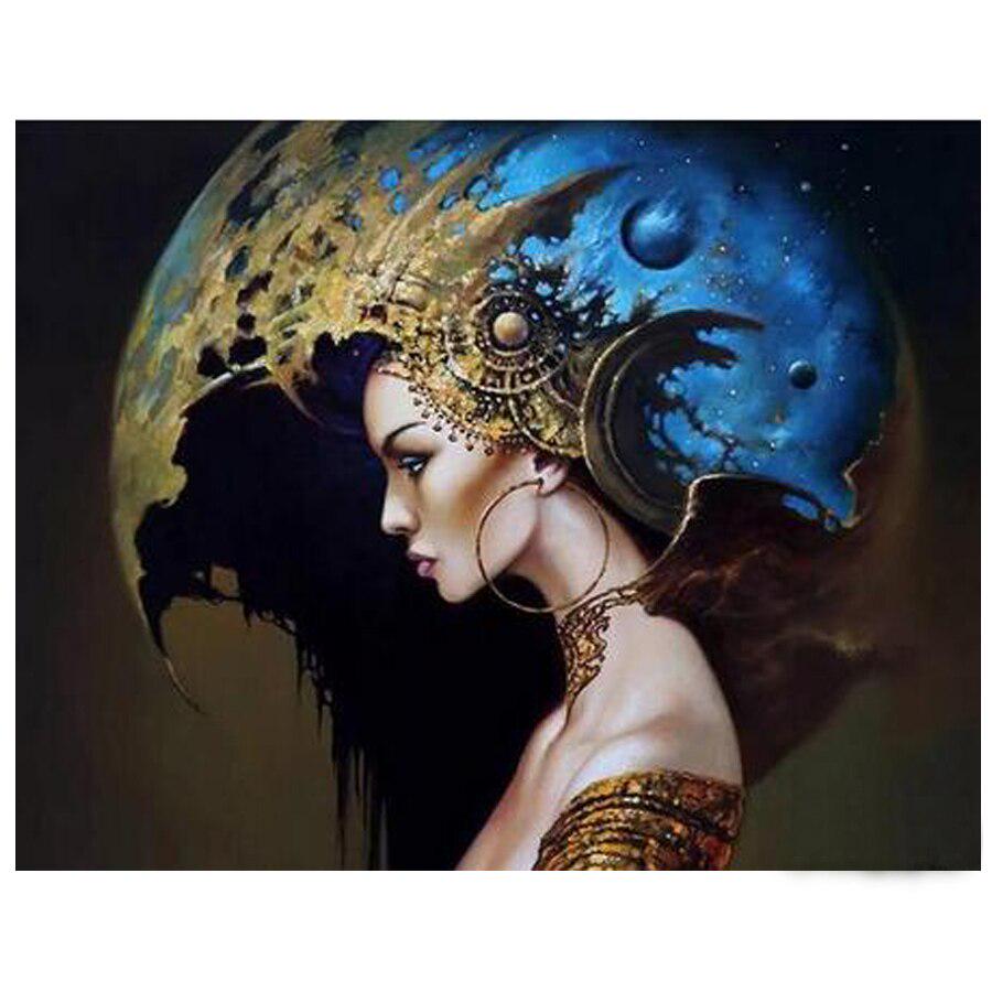 Diy Diamond Painting African Women Full Round Drill Diamond Embroidery