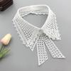 New Hollow Lace Embroidery Fake Collar For Women White Black False Detachable Collar Lapel Shirt Tie Necklace Clothes Accessory